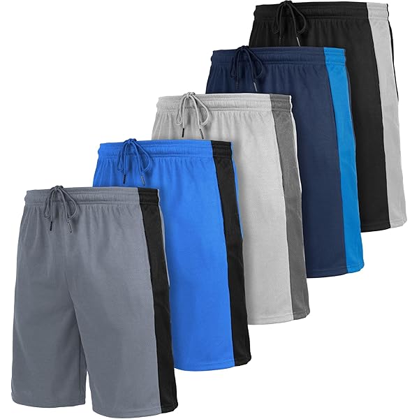 Short De Sport Homme Polyester – Taille M à 5XL – Noir, Blanc, Gris, Rouge, Bleu