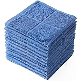 Glynniss Dishcloths Kitchen Highly Absorbent Dish Rags 100% Cotton Dish Cloths for Washing Dishes, Cleaning (Middle Blue, 11x11)