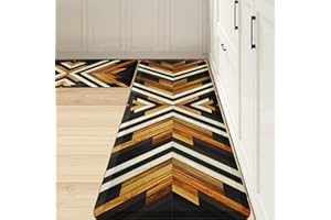 Tyrot 1/2 Thick Western Aztec Kitchen Rugs Sets of 2 Anti Fatigue Cushioned Boho Kitchen Mats for Floor Farmhouse Kitchen Rug