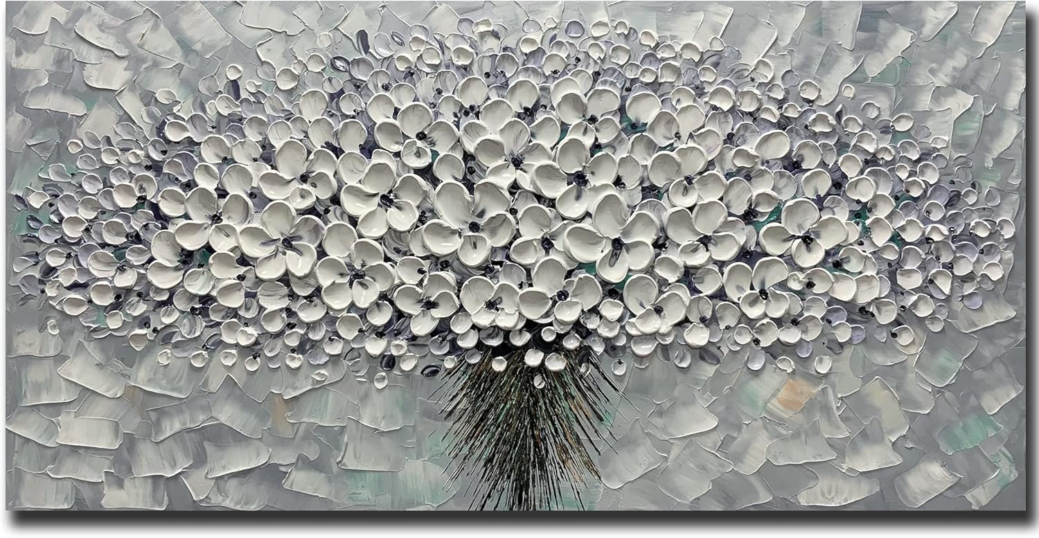 Paintings - Yotree Paintings, 24x48 Inch Wall Art Oil Painting Blossoms Artwork Hang Wall Decoration Canvas Wall Art Abstract Flowers Decorationfor for Living Room Bedroom