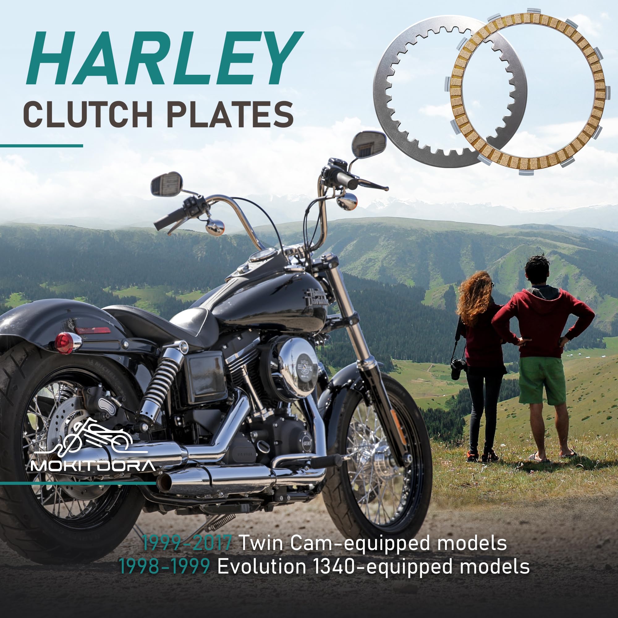 Condition photo showing New/Like New for twin cam extra clutch plates friction steel clutch kit for 1999-2017 harley softail touring dyna tri