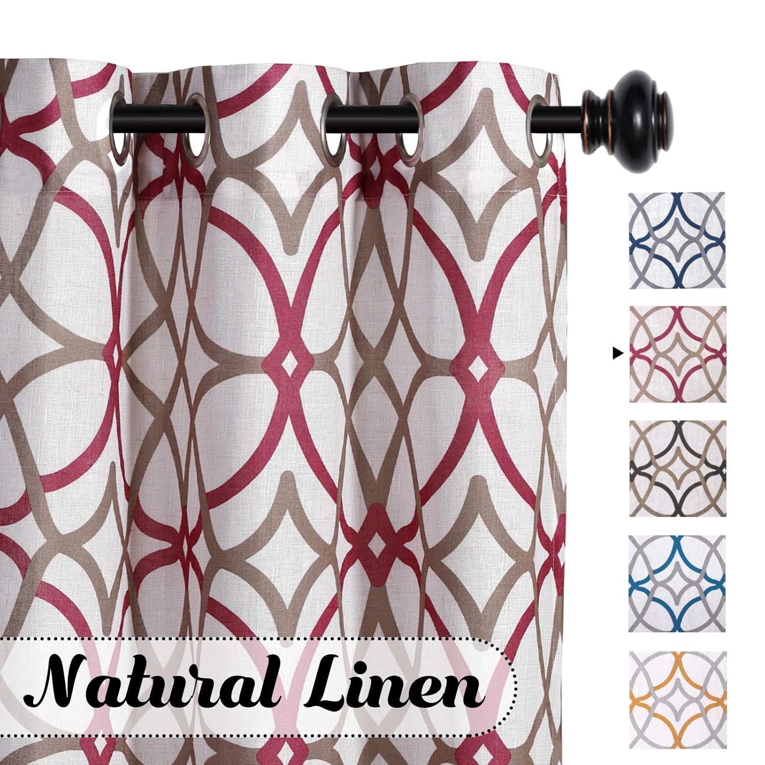 Best red pattern curtains for living room