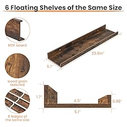 upsimples Floating Shelves for Wall, Wood Mounted