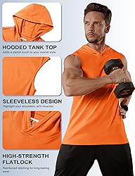 MAGCOMSEN Sleeveless Hoodie Men Tank Tops Moisture