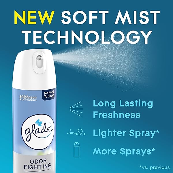 GLADE AIR FRESHENER ROOM SPRAY, CLEAN LINEN SCENT, ODOR FIGHTING TO DELIVER LONG LASTING FRESHNESS, 8 OZ