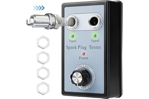 Faitio Spark Plug Tester, 110V Automotive Engine Ignition Plug Analyzer for 12mm Spark Plugs, Simulates Engine 0-6000 RPM to Test Ignition Coils, Dual Holes Spark Tester for 12V Gasoline Engine