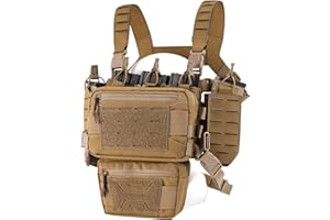VOTAGOO Chest Rig-Tactical Chest Rig，Molle Modular Micro Fight Chest Rigs Adjustable&Detachable with 5.56/7.62 Magazine Pouch