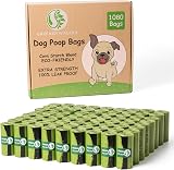 GREENER WALKER Poop Bags 1080 Extra Thick Leak Proof 13x9 Green