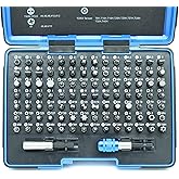 TEMO 100 Piece Impact Ready Security Bits Screwdriver Set Kit with 2 Quick Chucks and Phillips, Torx, Slotted Flat, Pozi, Hex