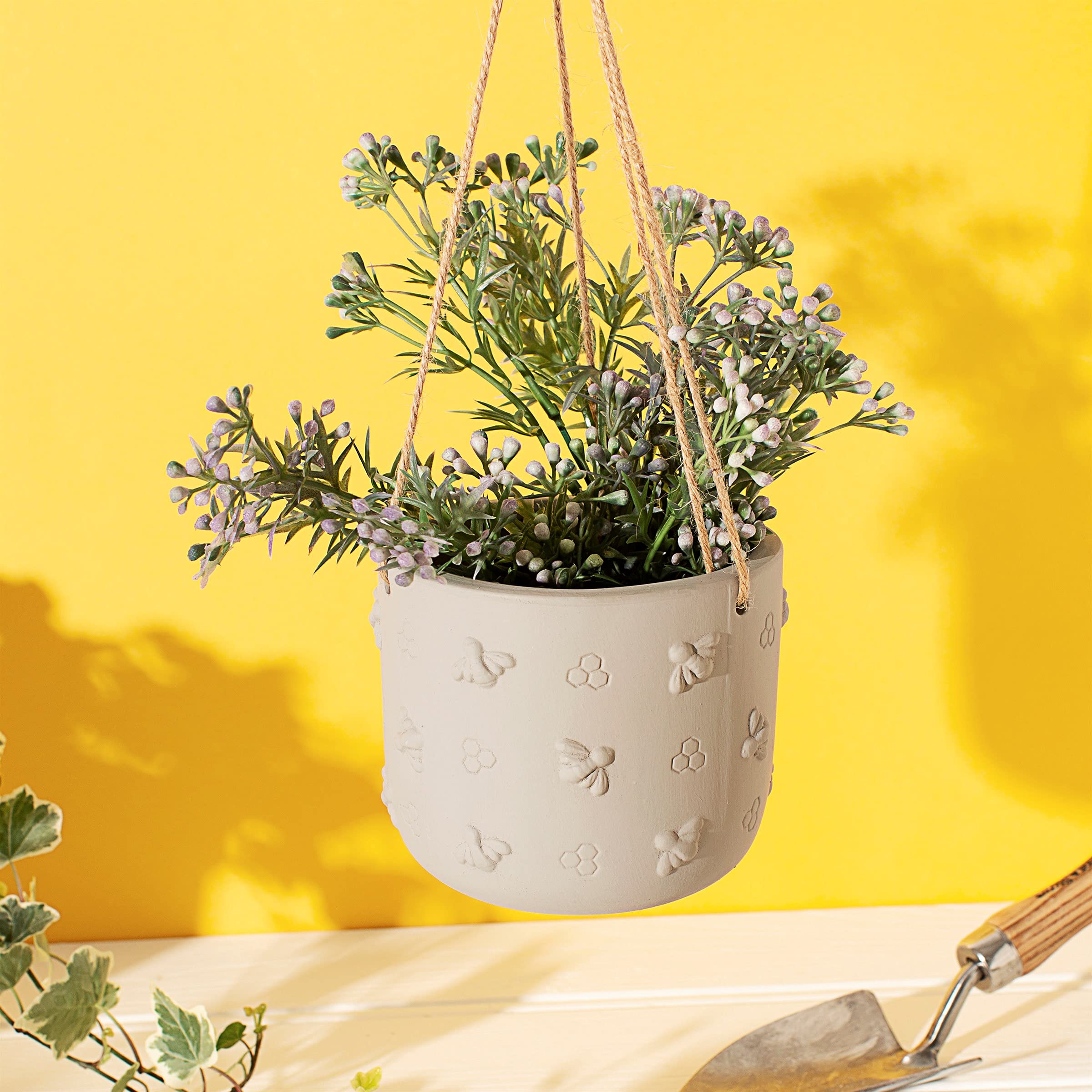 Sass & Belle Hanging Cement Planter with Bees