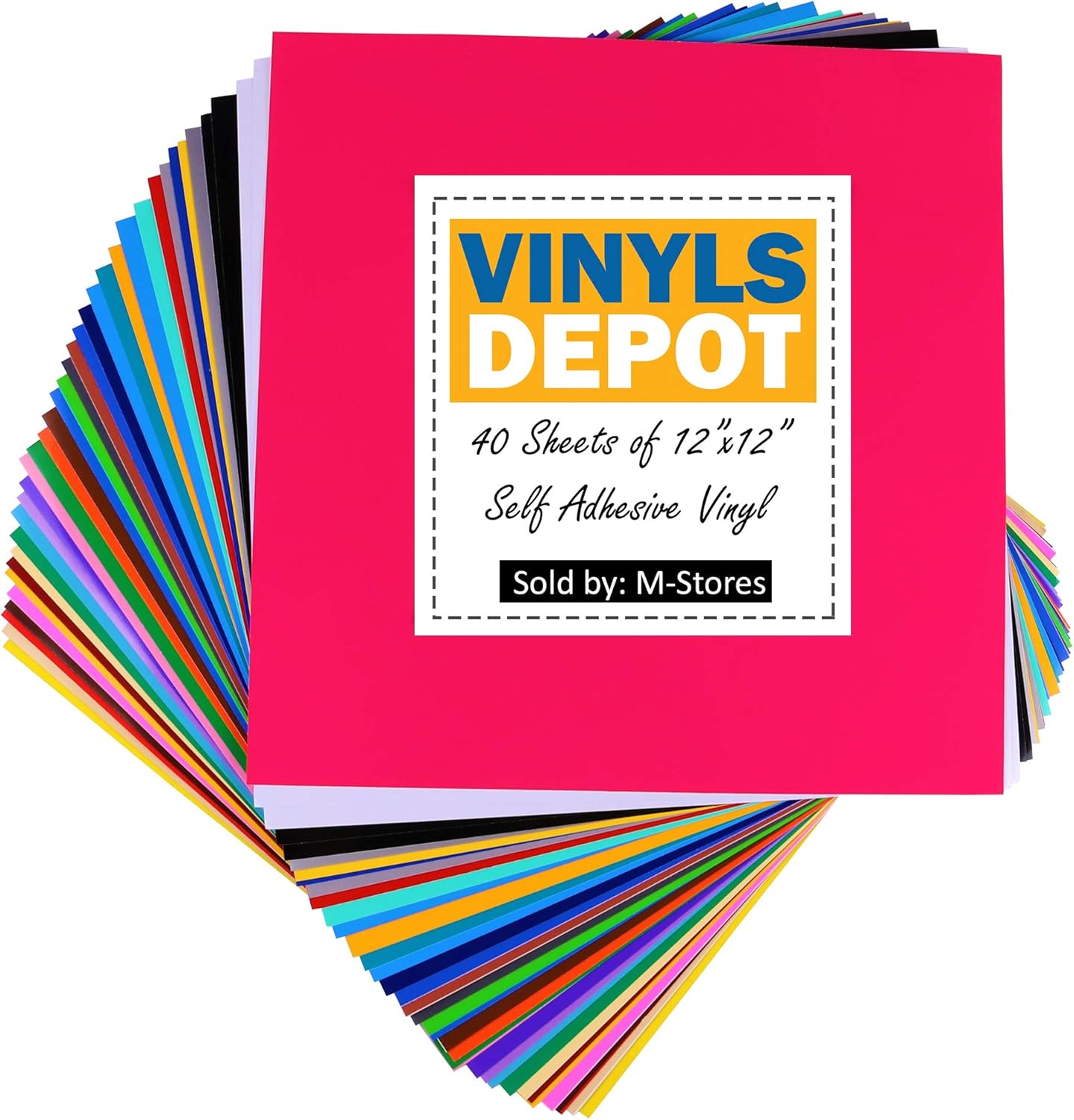 VinylsDepot 12X12 Adhesive Vinyl for Cricut vinyl projects, (40 Vinyl