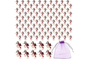 MORESIS Mini Jesus Figurines in Bulk 100 Pack with Storage Bag, Little Jesus Figures Pocket Size Jesus Mini Figure Religious Christian Gifts Jesus for Sunday School Easter Eggs Stuffers Church Decoration