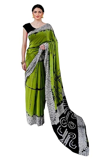 Nikhilam Hand Block Print Jaipuri Cotton Mulmul Saree with Blouse Piece for Women