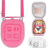 PROfezzion Travel Case for Yoto Mini with Headphones, Hard Shell Carrying Case with Adjustable Shoulder Strap, Holds Mini, Headphones and Up to 24 Audiobook Cards - Pink