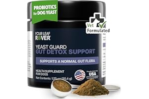 FOUR LEAF ROVER Yeast Guard for Dog Yeast - Veterinarian Formulated - Supports Healthy Skin, Ears & Paws - 100% Natural with Organic Herbs - 30 Day Medium Dog Supply