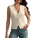 Nitzana Vest Tops For Women V Neck Button Up Sweater Vest Cardigan 2026 Spring Summer Business Casual Trendy Outfits