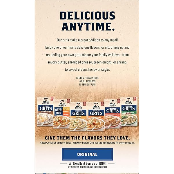 QUAKER INSTANT GRITS, ORIGINAL, 0.98OZ PACKETS (10 PACK)