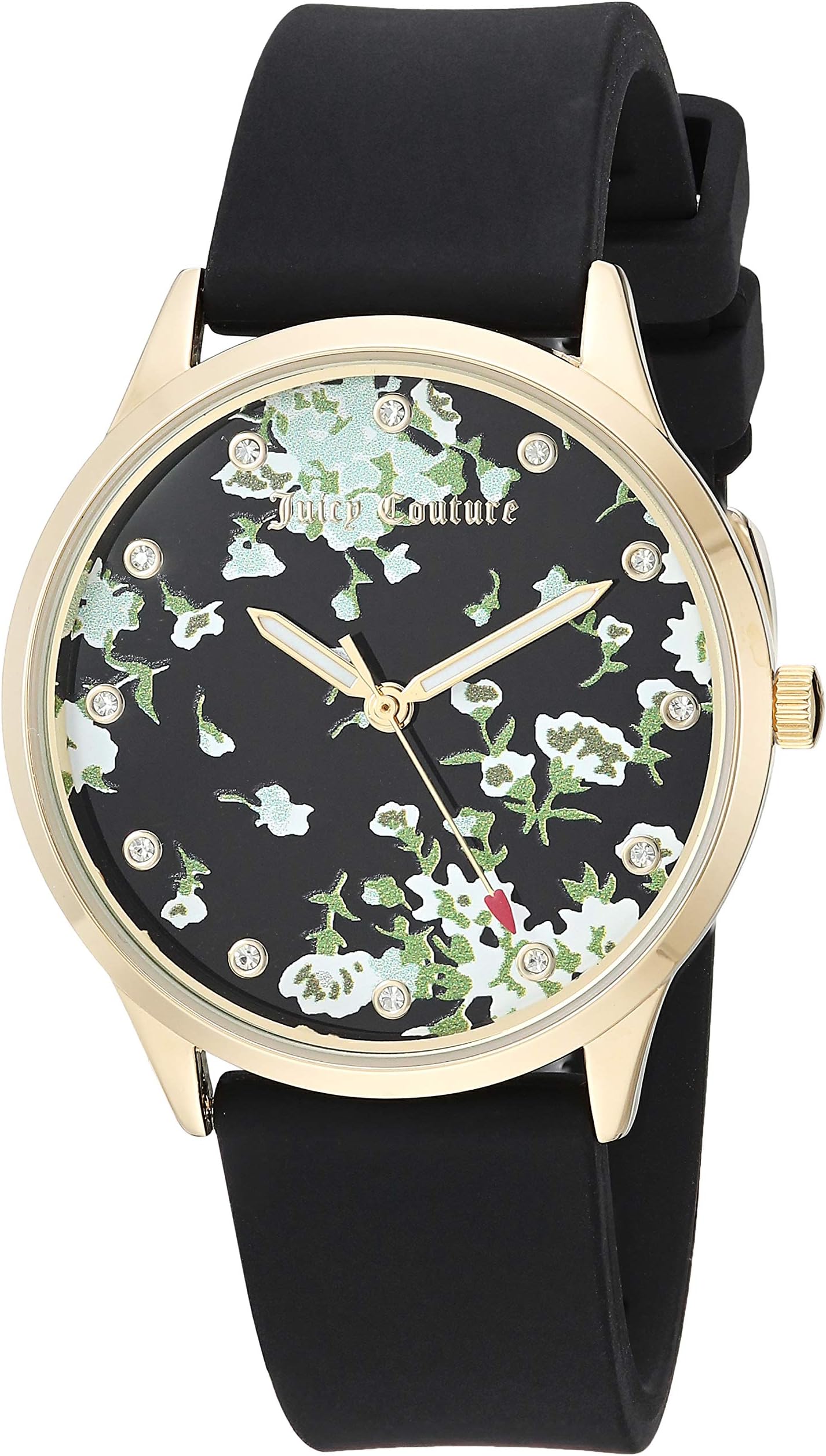 Juicy Couture Black Label Women's JC/1074 Swarovski Crystal Accented Silicone Strap Watch