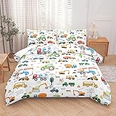 Peopleareok Construction Comforter Set Twin (68x86 Inch), 2 Pieces Construction Excavator Tractor Bedding Sets for Boys Toddler Children, Super Soft Microfiber Comforter with 1 Pillowcase