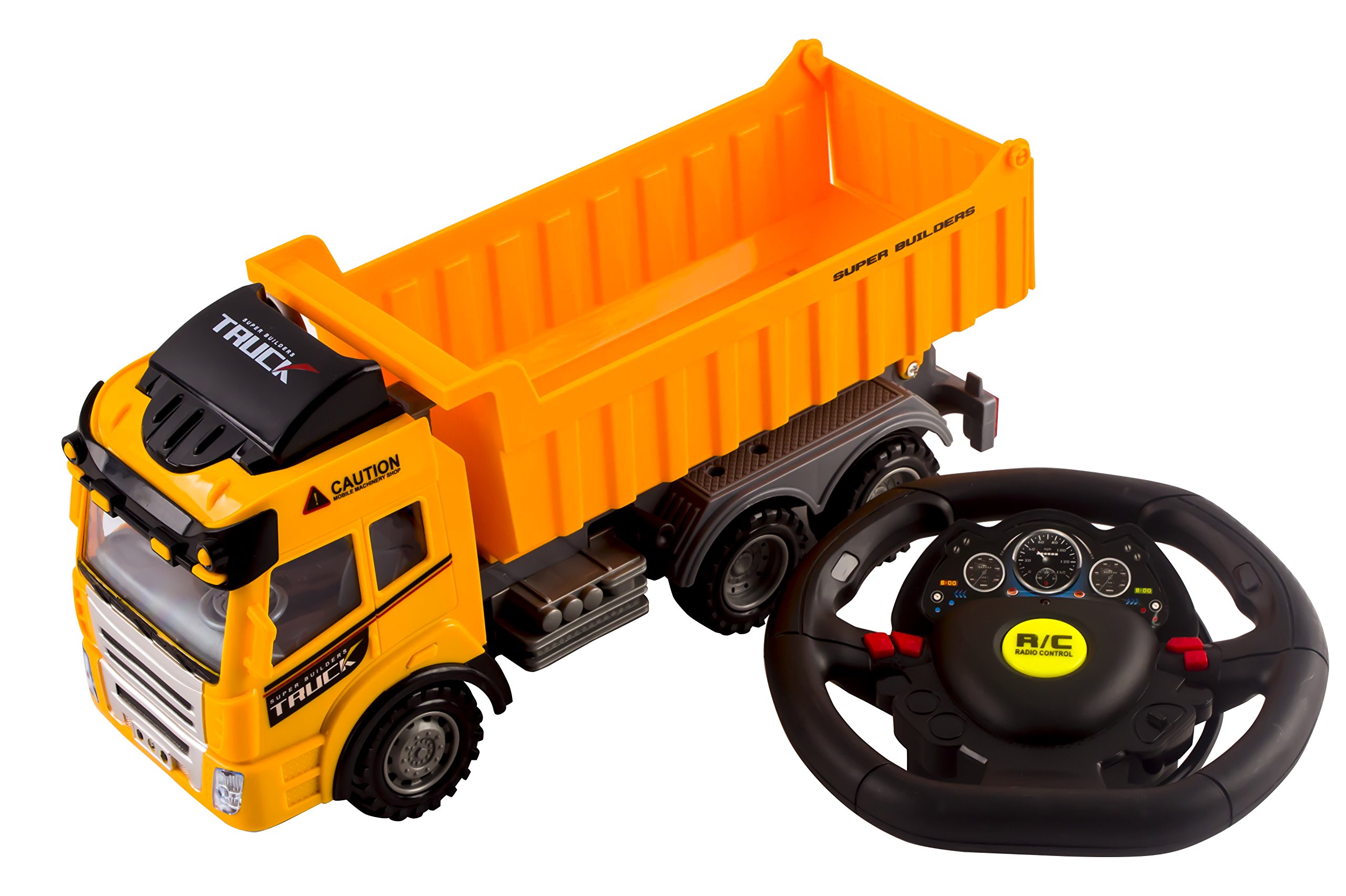 Vokodo RC Dump Truck Toy Construction Truck Remote Control Truck 4CH
