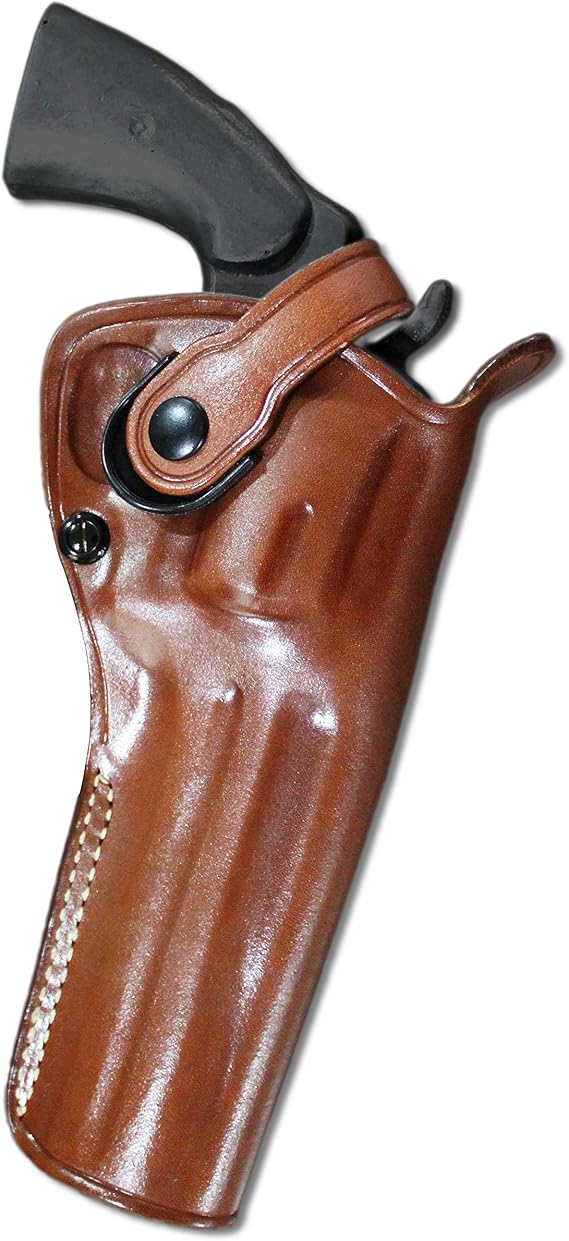 Premium Leather Three Slots Belt Holster with Retention Strap Fits
