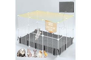 MEEXPAWS Guinea Pig Rabbit Cages Small Animal Playpen with Waterproof PVC Liner and Washable Pee Pad, C&C Cage for Guinea Pigs,Bunny,Kitten, Hedgehog,Hamsters,Ferret Indoor Enclosure Wire Yard Playpen