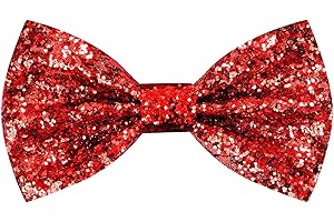 Neptniopllab Solid Men's Pre-Tied Bow Tie Glitter Shiny Sequins Bowtie for Banquet Carnival Party Christmas Fancy Dress