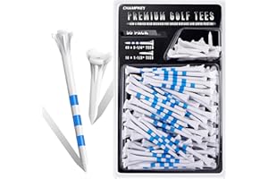 CHAMPKEY Premium 3 Prongs Plastic Golf Tees 50 Pack / 100 Pack | 85 Driver Tees with 15 Iron/Hybrid Tees Mixed Pack | Low Friction and Resistance Golf Plastic Tees