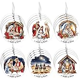 Chunful 24 Pack Christmas Nativity Scene Ornaments Gifts Bulk Acrylic Nativity Music Sheet Ornaments Xmas Decorations Religious Catholic Christian Gifts Church Party Favors(Holy Night)
