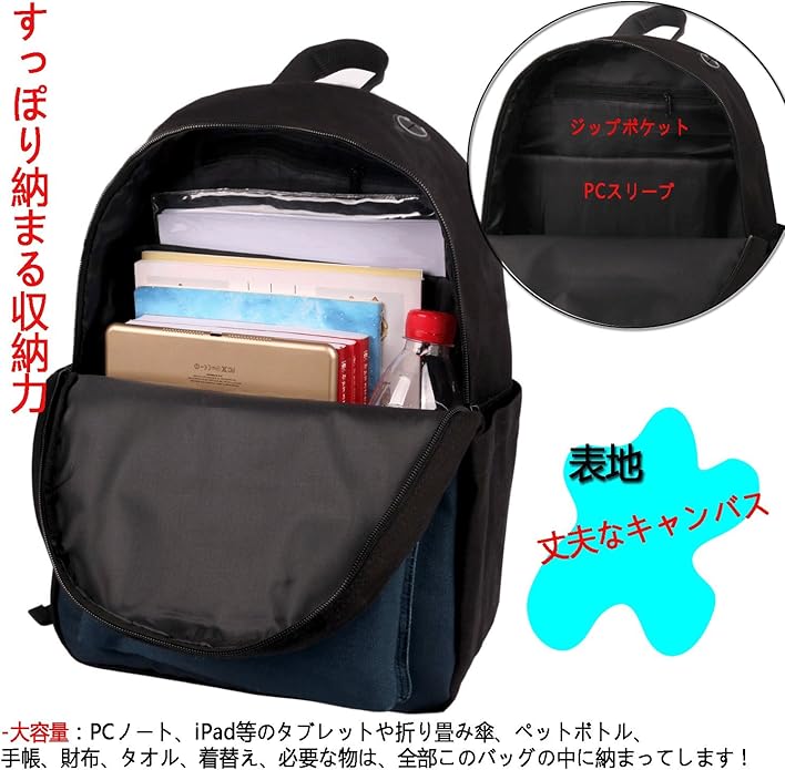 Amazon Thikinリュック 個性的な果物柄 面白い 人気 軽量 かわいい 大容量 可愛 帆布リュック 高校生 デイパック おしゃれ アウトドア プレゼント スクールバック Thikin レディース