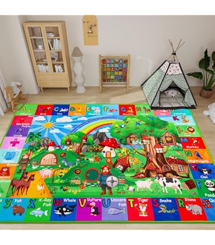 Amazon.com: Mfmiudole ABC Kids Rug for Playroom 5'×3'3