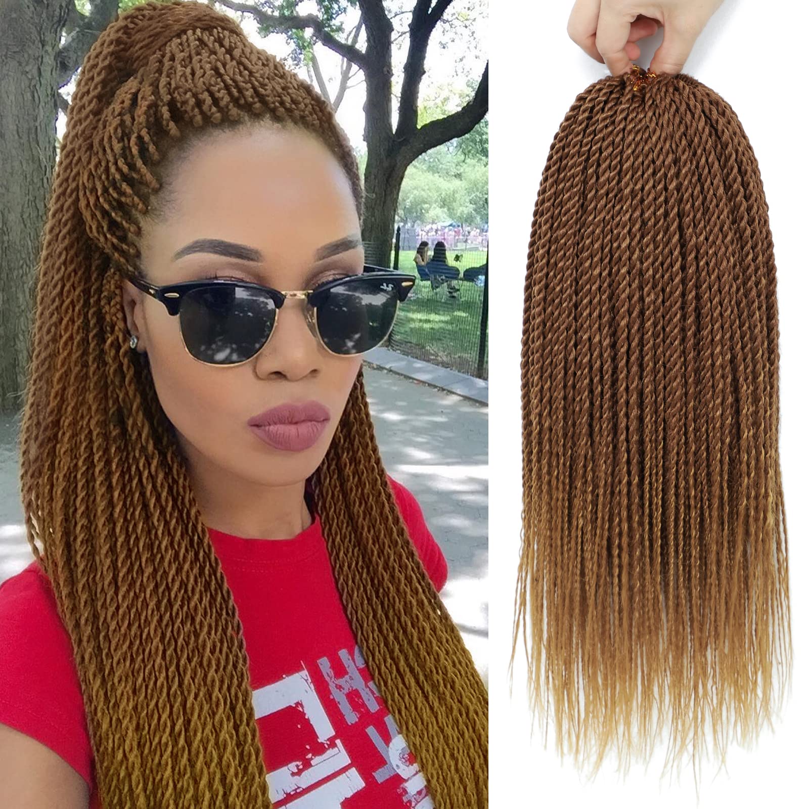 Photo 1 of NAYOO Senegalese Twist Crochet Hair - 8 Packs 14 Inch Small Crochet Hair, 30 Strands/Pack Crochet Braids Hair For Black Women, Crochet Twist Hair Braiding Hot Water Setting(14 Inch, 30/27)