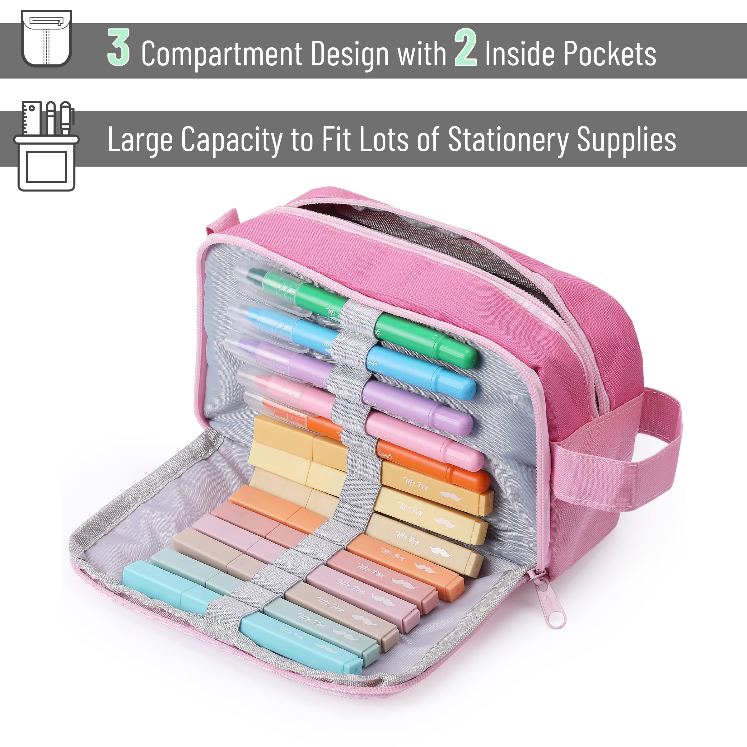 Mr. Pen- Large Capacity Pencil Case, Mint Green, Pencil Pouch, Pencil Bag, Pen Case