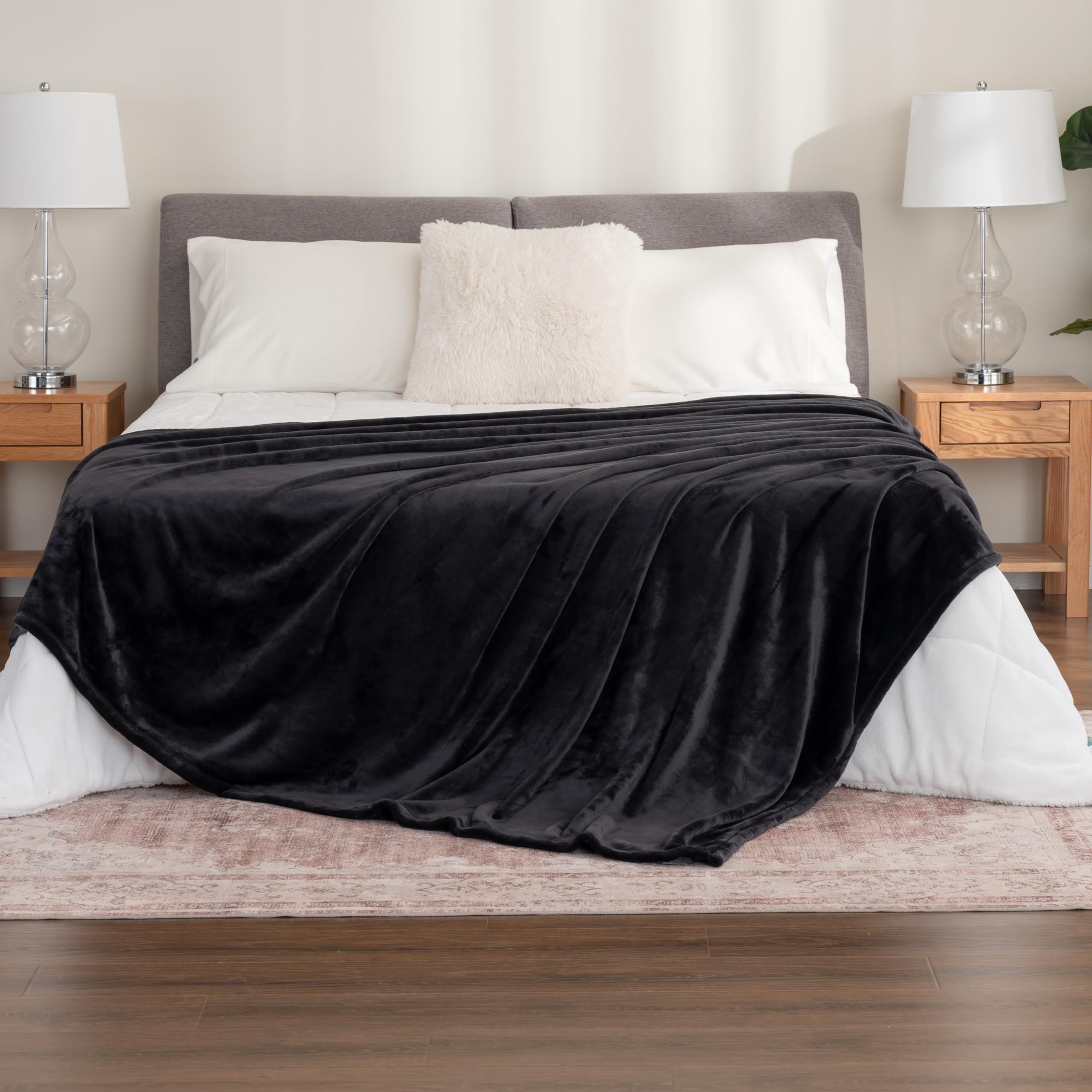 Berkshire Blanket Classic VelvetLoft® Solid Bed Blanket,Queen Size Bed