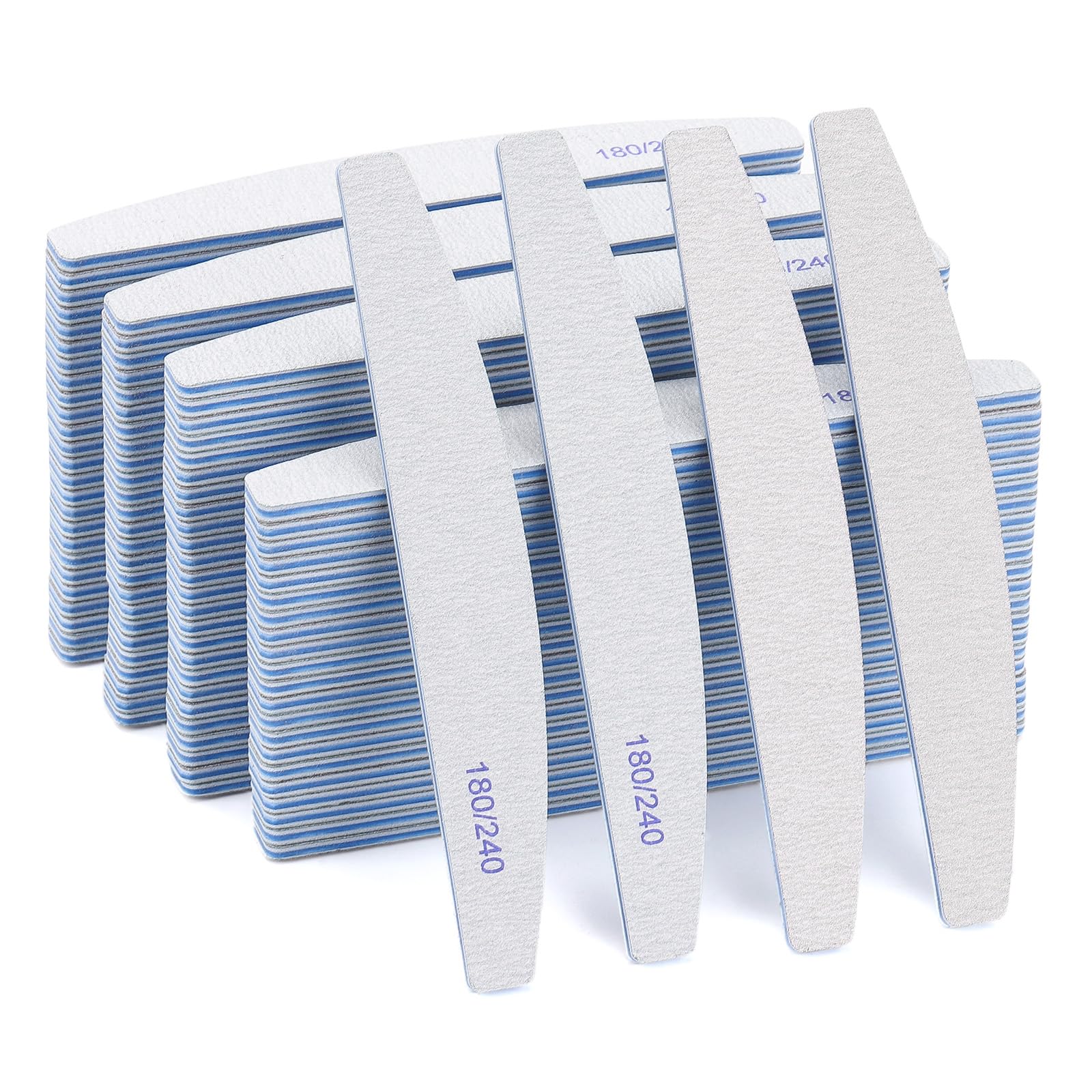 Photo 1 of 100 Pieces 180/240 Grit Nail Files for Natural Nails, Nail Buffers Double Sided Emery Boards