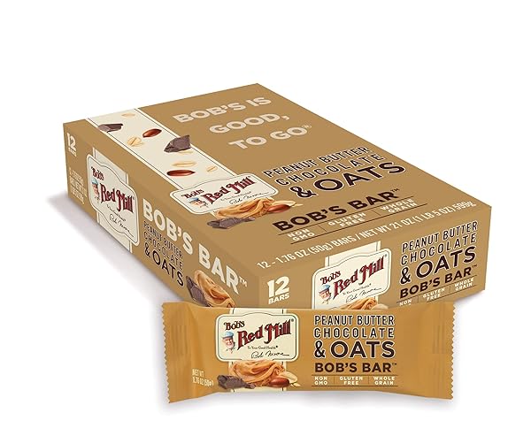BOB’S RED MILL 12PK PEANUT BUTTER CHOCOLATE & OATS BAR, 12 BARS (PACK OF 1) – NON GMO, GLUTEN FREE, KOSHER