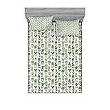 Ambesonne Cactus Fitted Sheet & Pillow Sham
