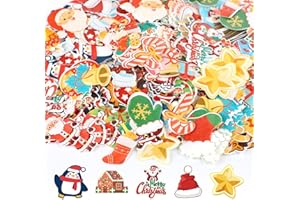 LASUROA 280pcs Edible Christmas Cake Decorations, 40 Designs Edible Wafer Xmas Cupcake Decorations Santa Claus Elk Gingerbread Man Snowman Bell Cake Toppers for Christmas Cake Decor Party Supplies