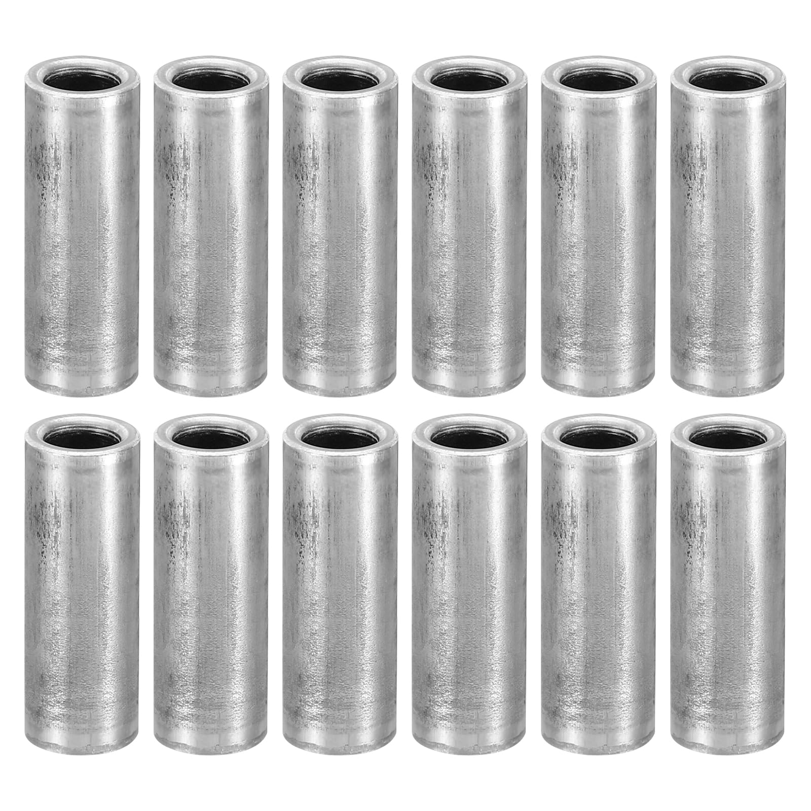 PATIKIL M6 Steel Spacers, 24 Pcs Metal Spacers Steel 6mm ID x 10mm OD x 30mm L Carbon Steel Spacer Screw Standoff Round for 1/4in or M6 Screw Bolts