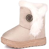 Femizee Girls Boys Warm Winter Boots Kids Outdoor Snow Boots(Toddler/Little Kid)