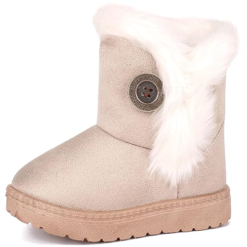 Femizee Toddler Girls Boots Warm Winter Snow Boots for Kid Boys