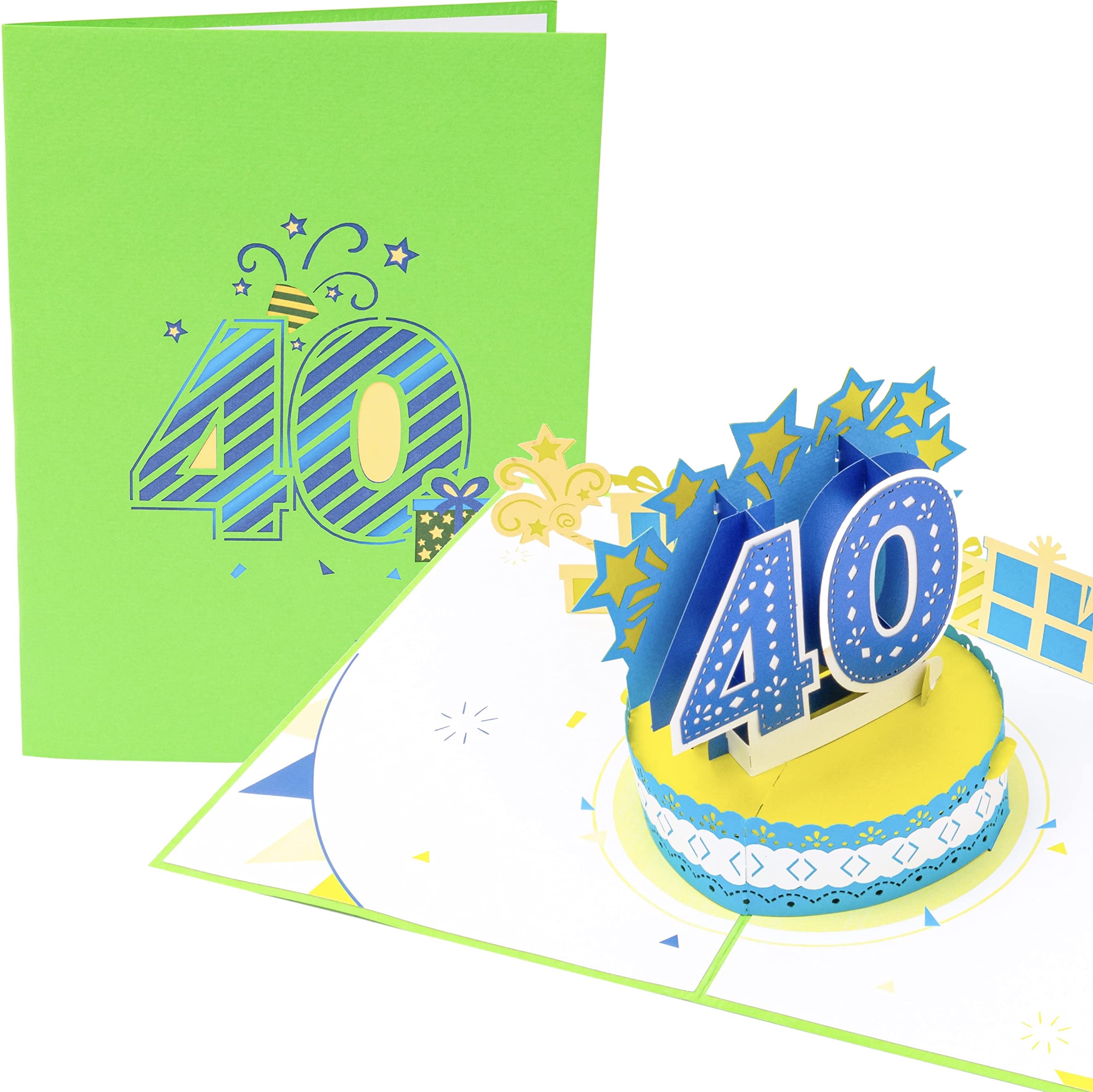 PopLife® 40th Birthday 3D Pop Up Card - Big Happy Birthday Sign, B-day Message, Surprise Birthday Card - for Husband, for Wife, for Boyfriend, for Son, for Girlfriend, for In-laws, for Friend, Teacher