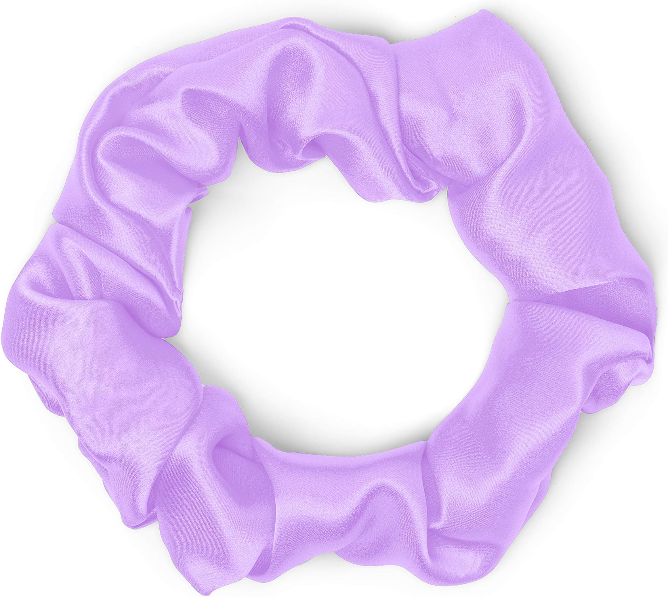 Scrunchies 100% Silk Satin Premium Quality Ponytail Holders Choose Size Many Colors Scrunchie King Made in the USA (standard, light purple)