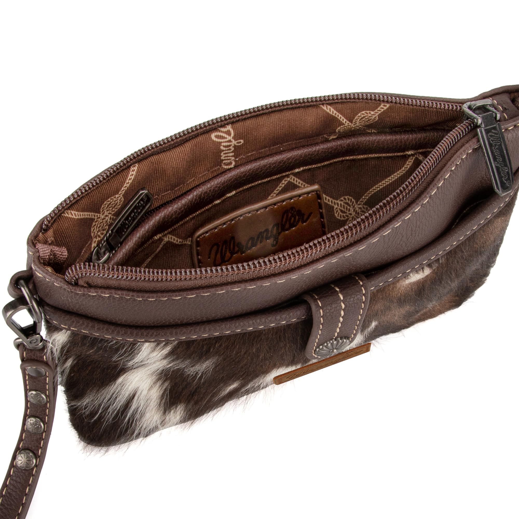 Wrangler Western Cowhide Crossbody Bags for Women Clutch Wristlet Purse