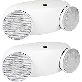 LANGGAN 2 Pack Commercial LED Emergency Light,Battery Backup,ETL Listed | Two Head Adjustable,AC120/277V,Hard Wired,Wall mounted Emergency Lighting for Business Office School Hospital