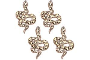 WEBEEDY 4 Pcs Handmade Rhinestone Snake Beaded Patches Sew on Crystal Appliques Decorative Badge Sewing Accessories for Clothes Bag Pants Shoes Hats DIY Projects Clothes Repair Decoration