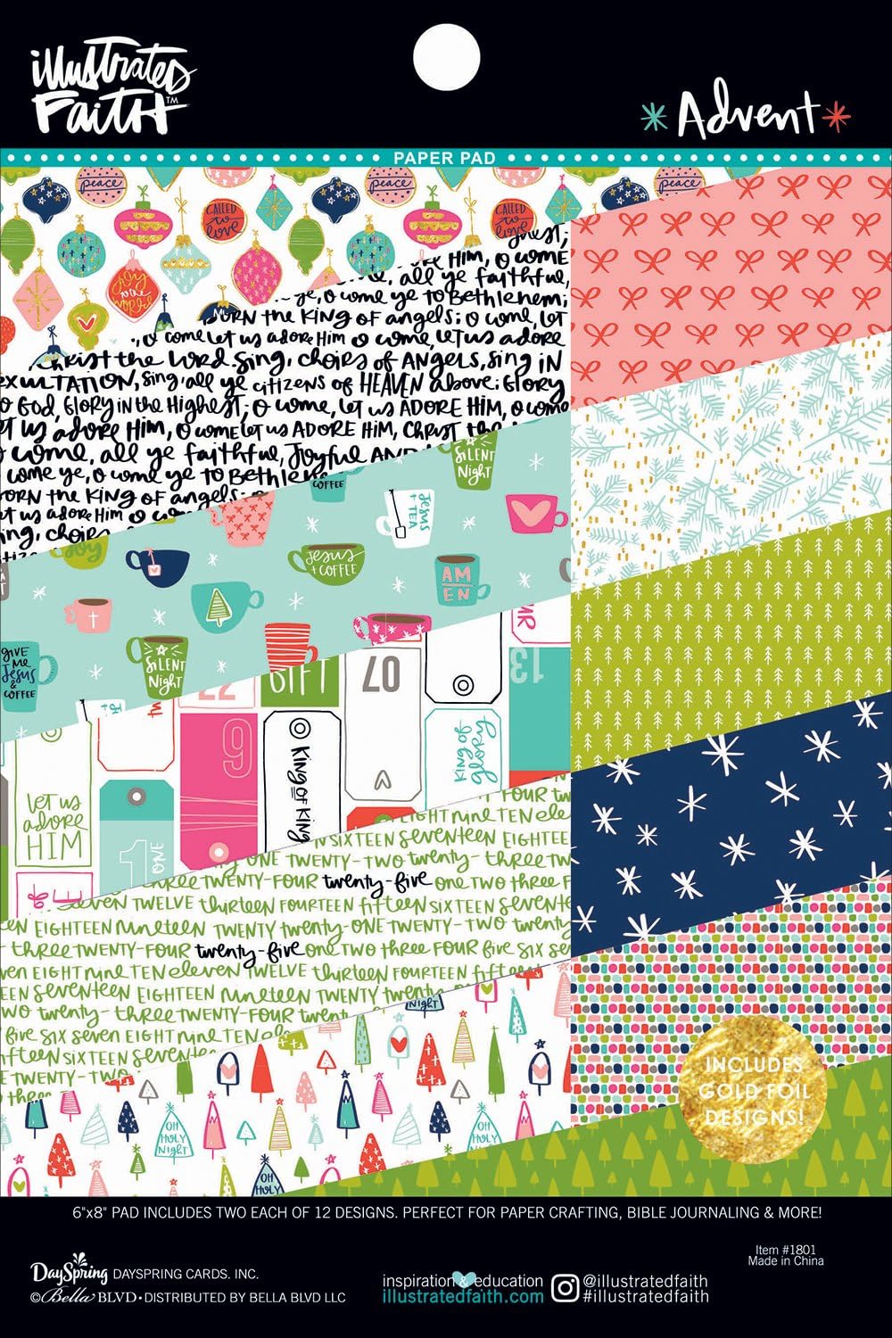 Illustrated Faith Double-Sided Paper Pad 6"X8" 24/Pkg-Advent, 12 Designs/2 Each