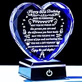 YWHL 60th Birthday Gifts for Women Men with Colorful Base Crystal Heart Happy 60th Birthday Decorations Best Gifts Ideas for 60 Year Old Husband Wife Mom Dad Grandma Grandpa Born in 1965