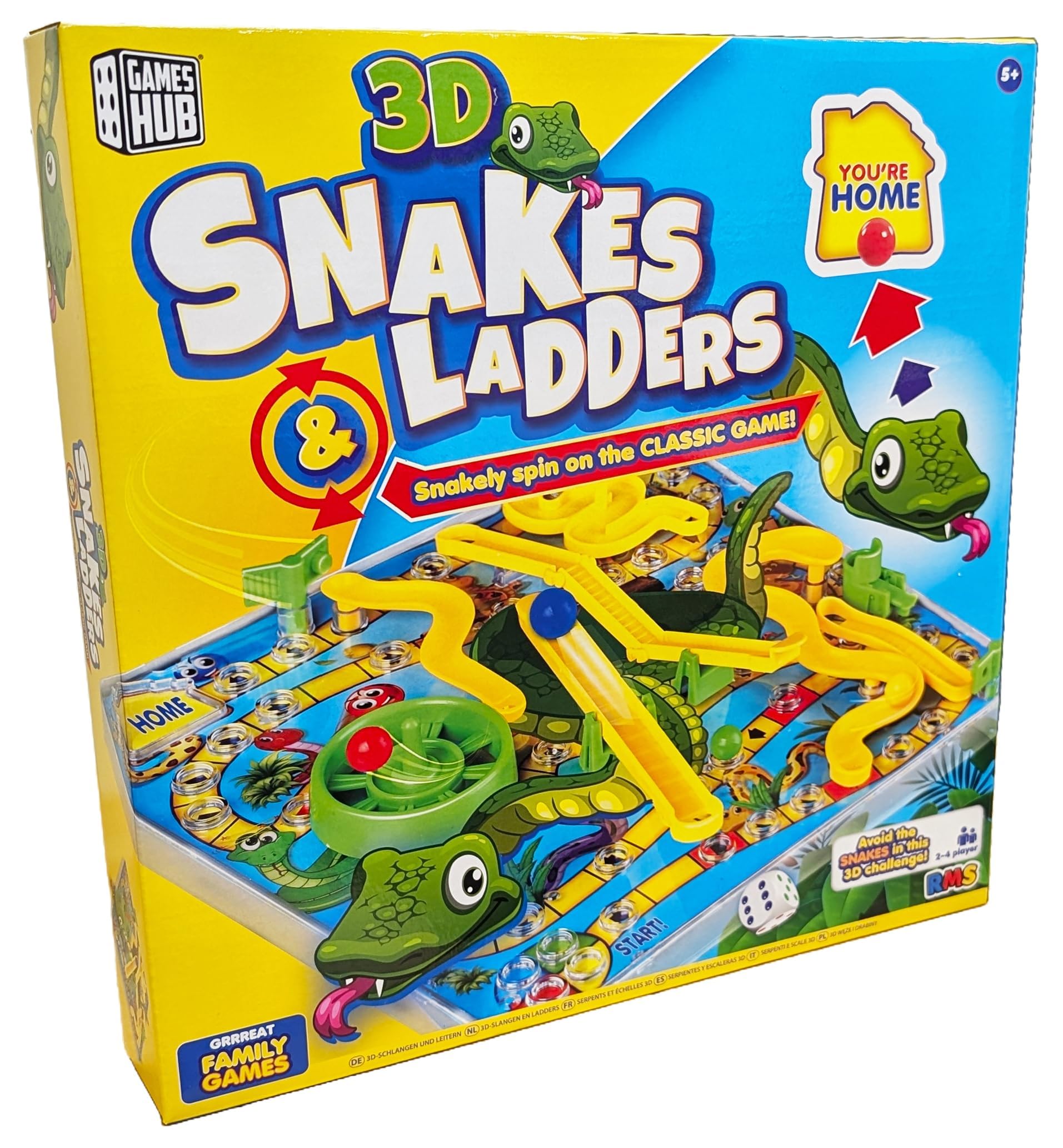 3D Snakes And Ladders Kids Board Game Traditional Family Toy 3+ Years Grafix