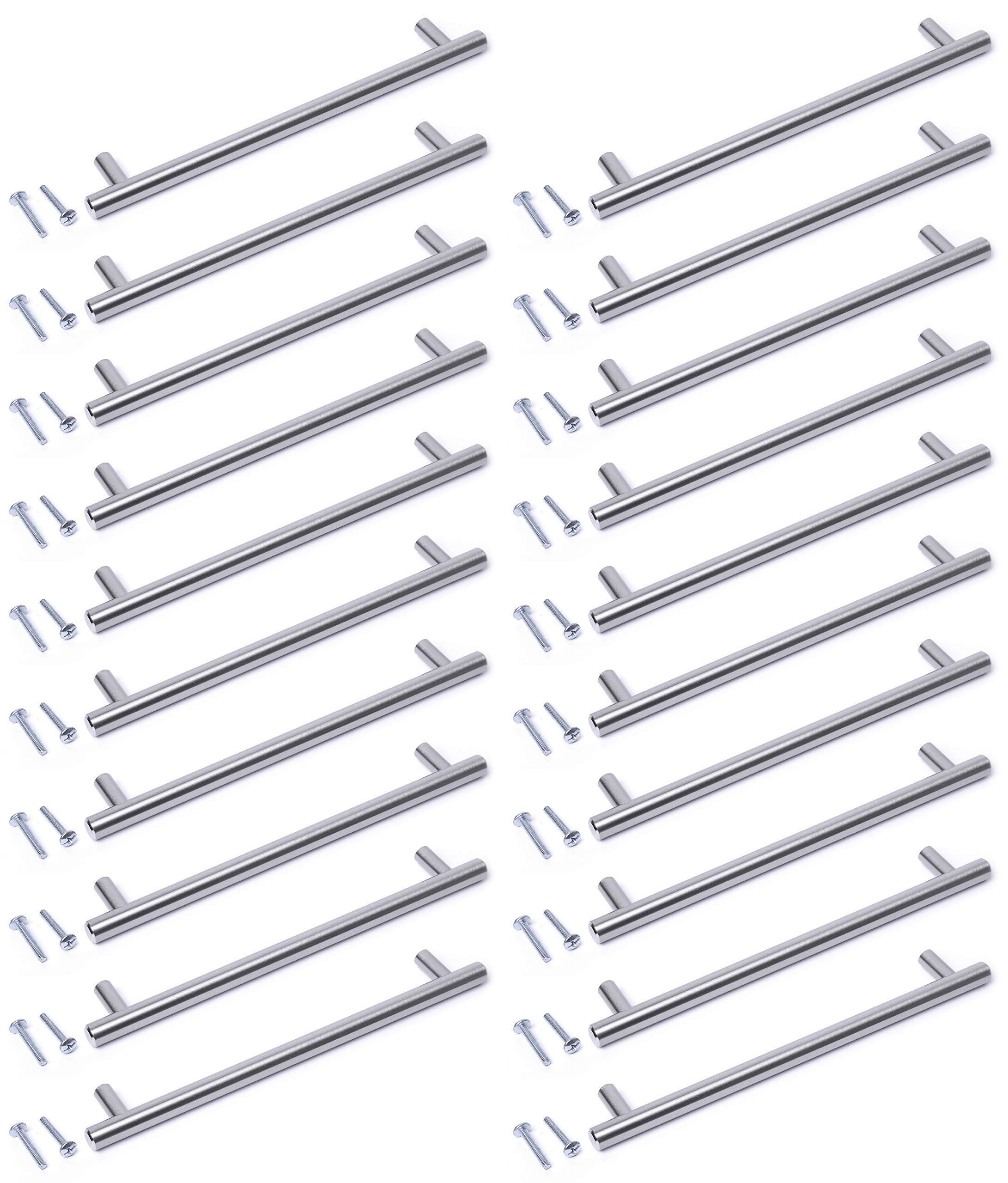 BSM Marketing T Bar Door Handles Stainless Steel 192mm Kitchen Cabinet Pulls Pack of 20